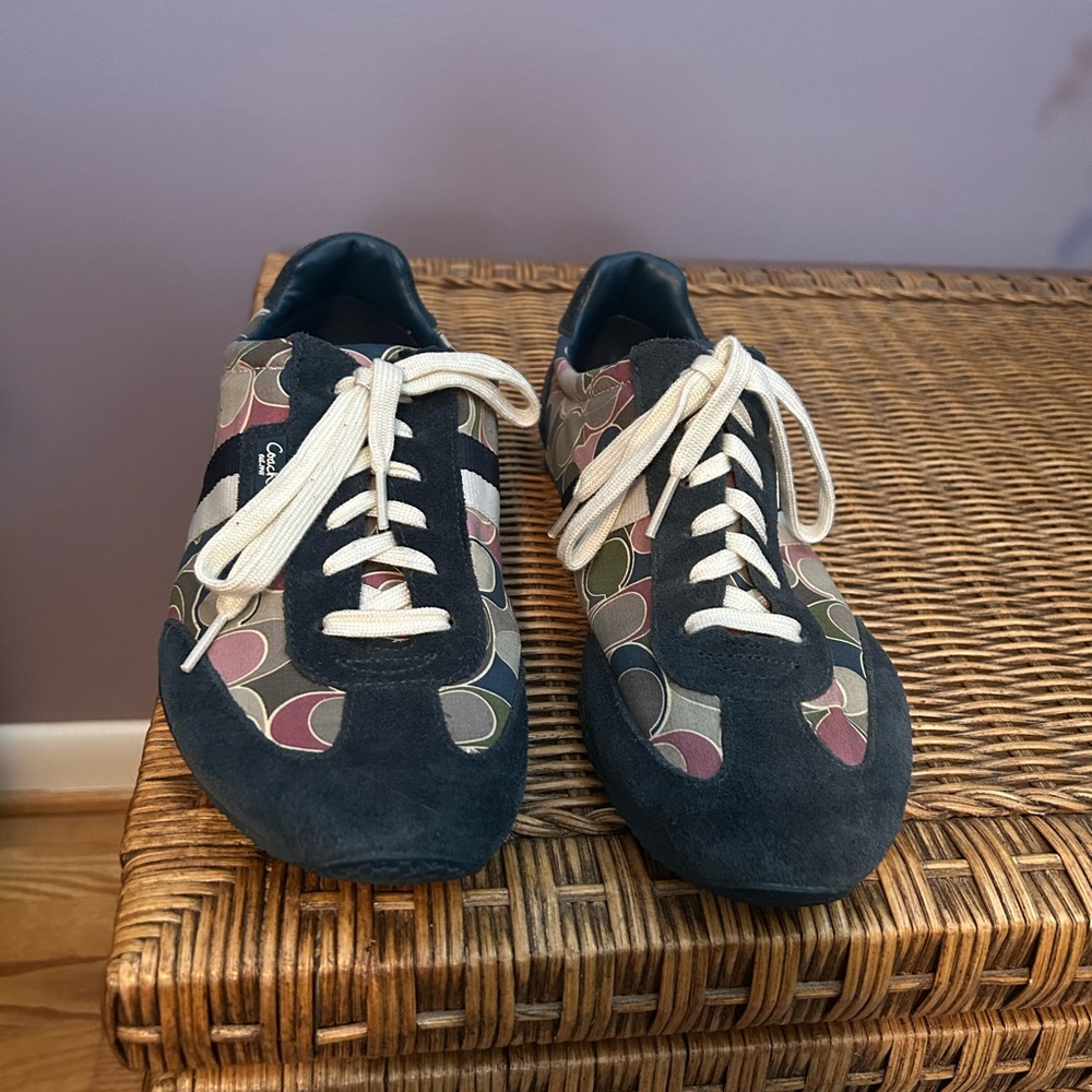 Coach Multicolor Patterned Suede Sneakers